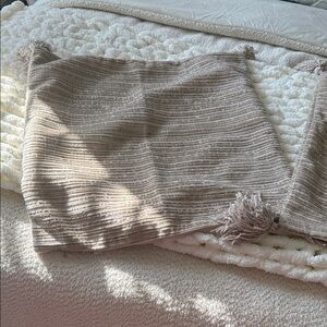 Textured Beige Throw Pillow Cover